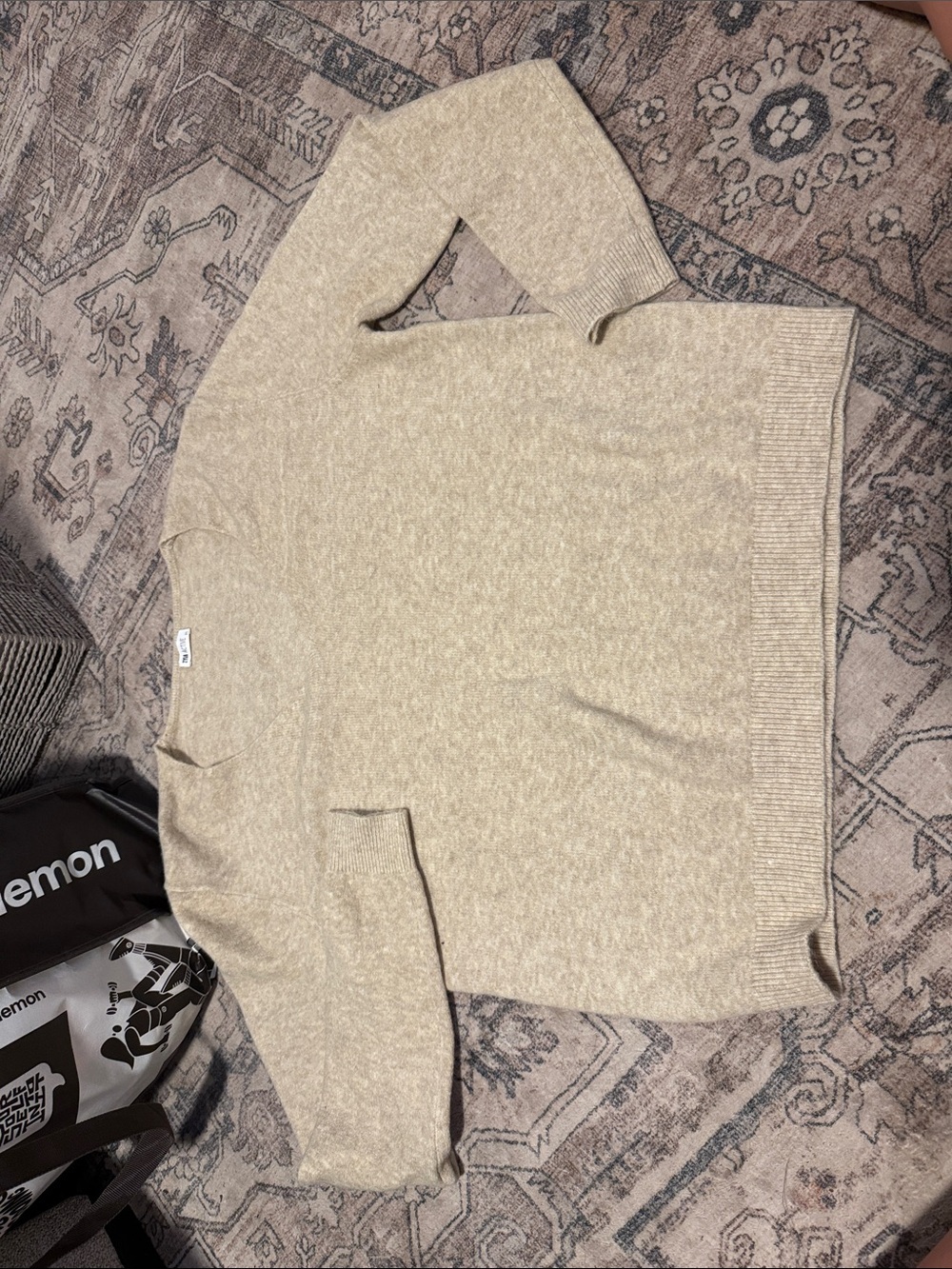 Zyia Beige Crewneck Sweater - Neutral Knit - Picture 2 of 4